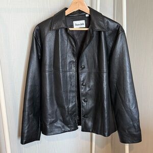 Aritzia Sunday Best (Sun•deh) Gabby Faux Leather Shirt Jacket